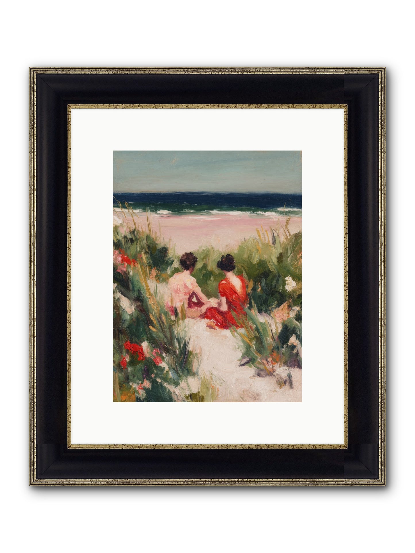 Sunset Reflection Framed Print - Black & Gold 9x12