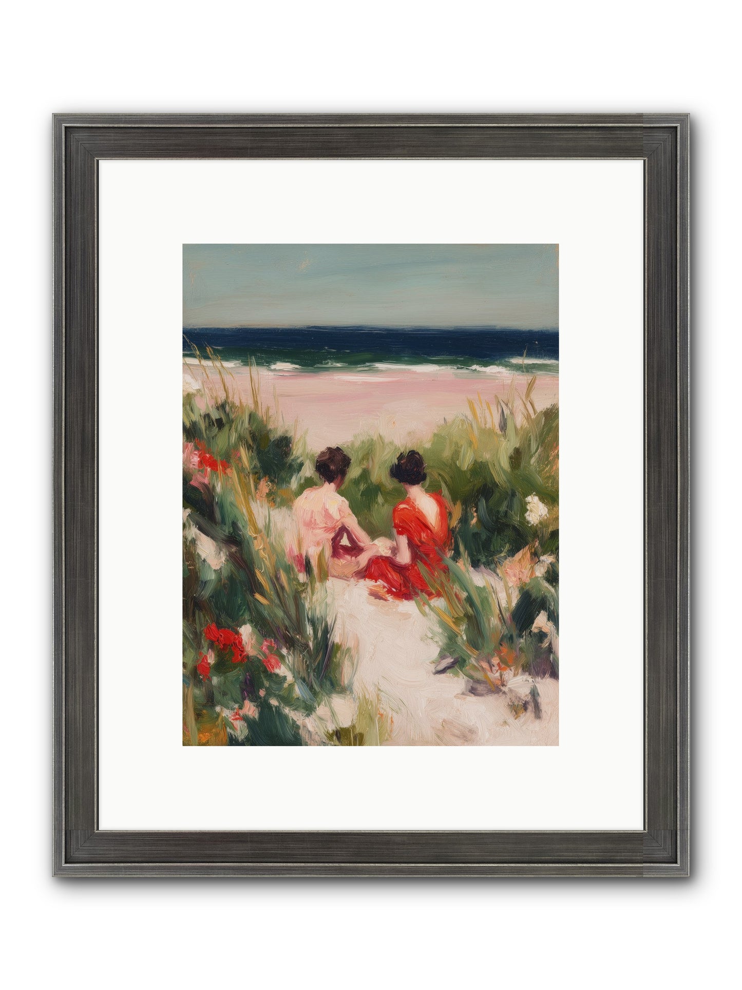 Sunset Reflection Framed Print - Slimwoods Black/Silver 9x12