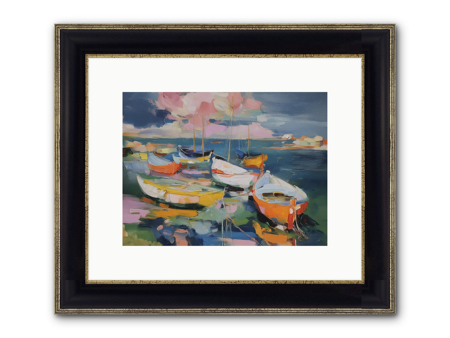 Sunset Symphony Framed Print - Black & Gold 12x9