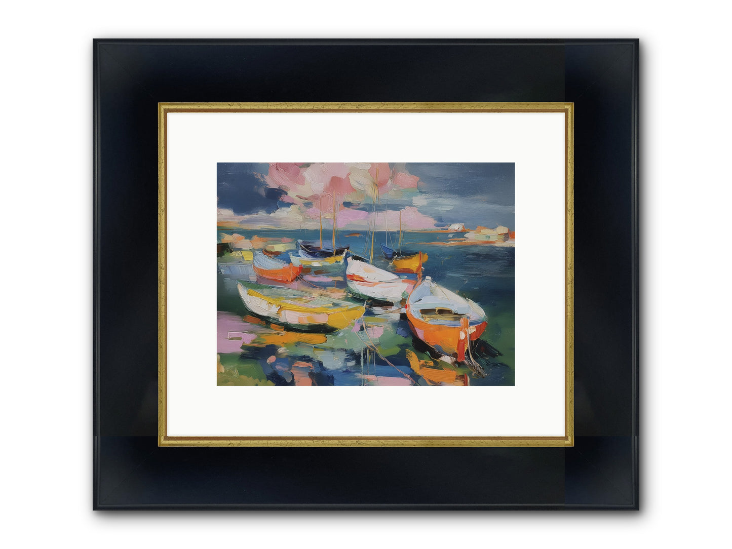 Sunset Symphony Framed Print - Wide Black w/Gold 12x9
