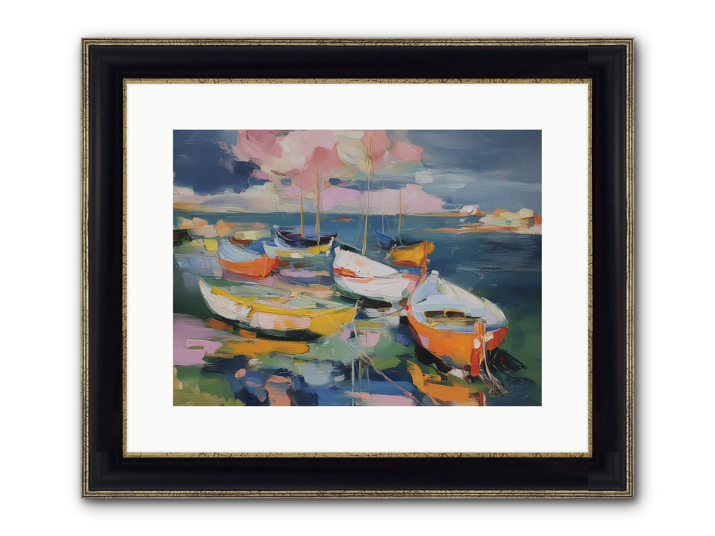 Sunset Symphony Framed Print - Black & Gold 16x12