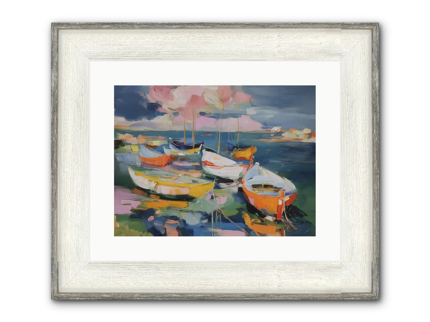 Sunset Symphony Framed Print - Driftwood White 16x12