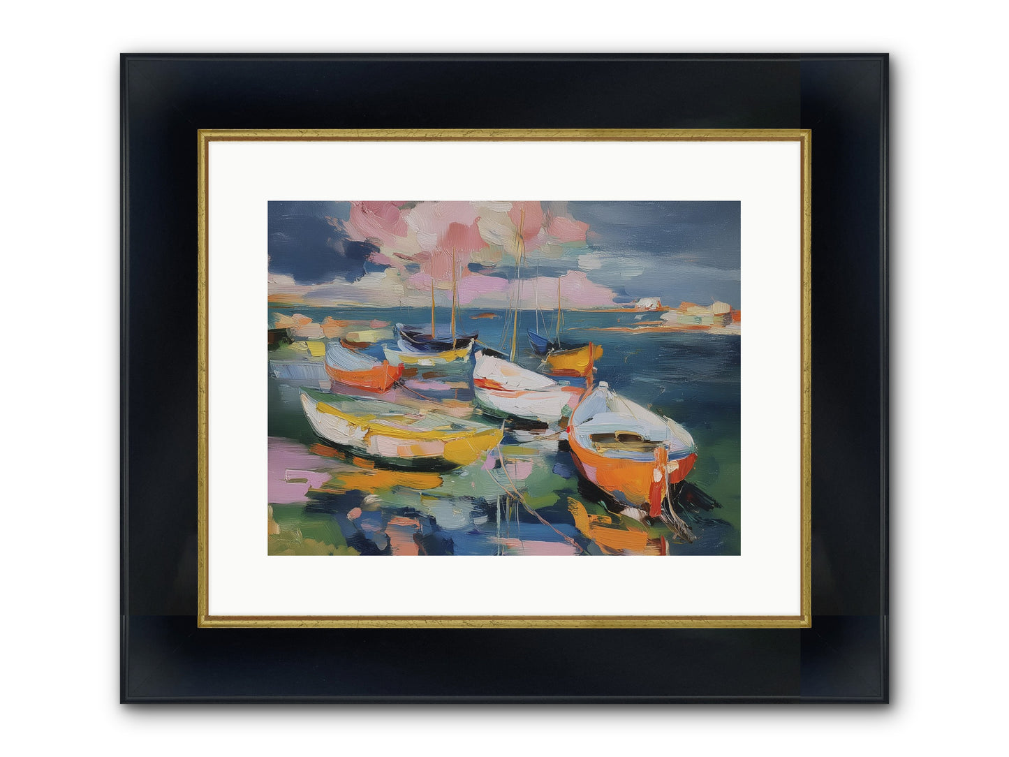Sunset Symphony Framed Print - Wide Black w/Gold 16x12