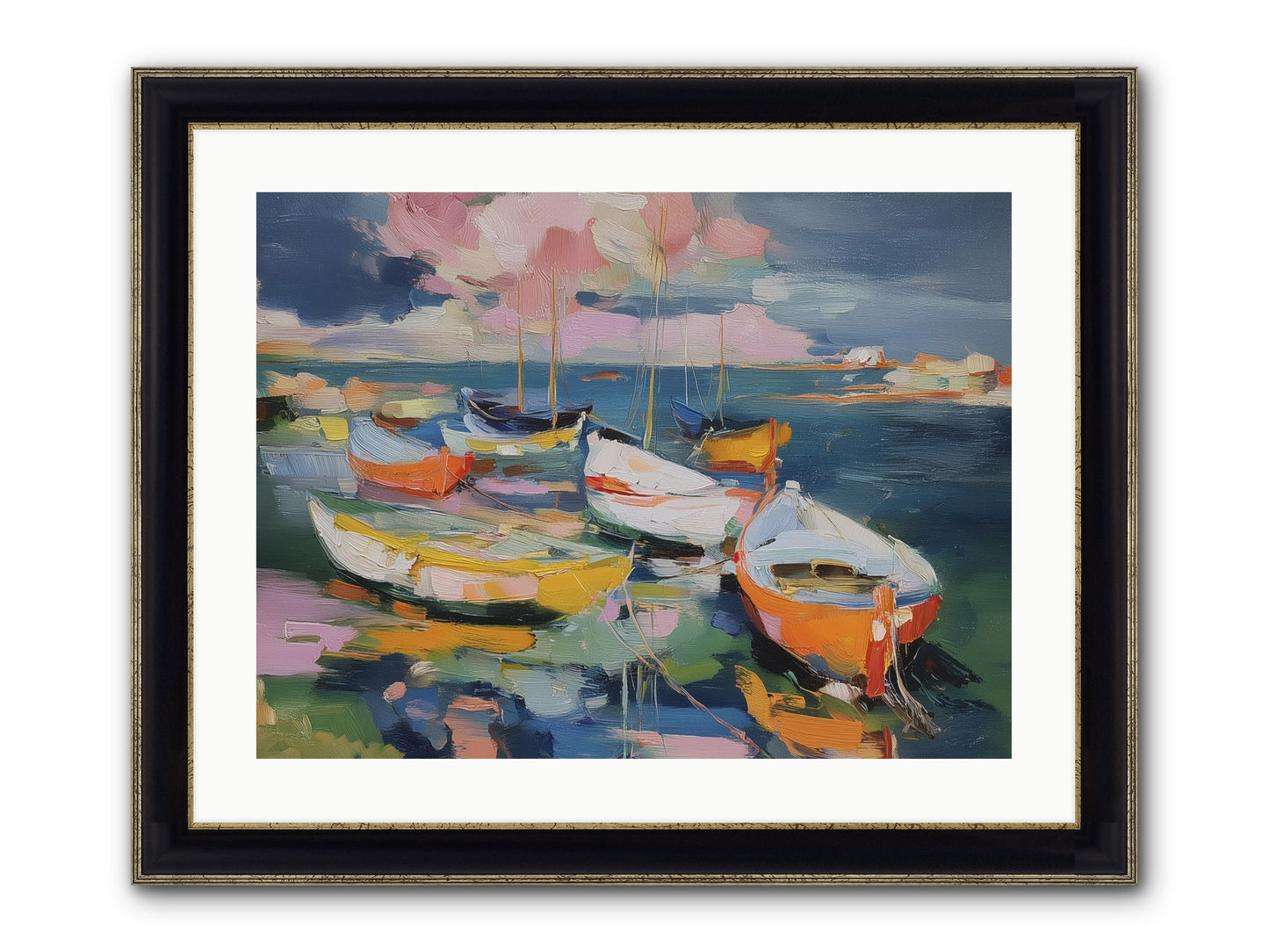 Sunset Symphony Framed Print - Black & Gold 24x18