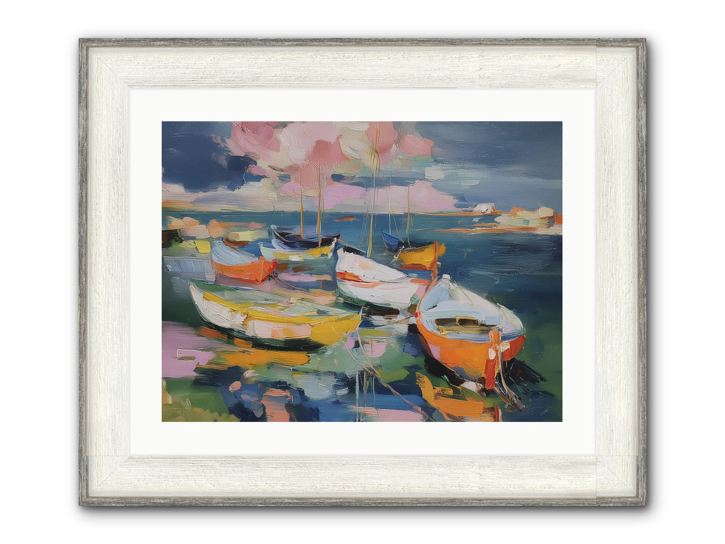 Sunset Symphony Framed Print - Driftwood White 24x18