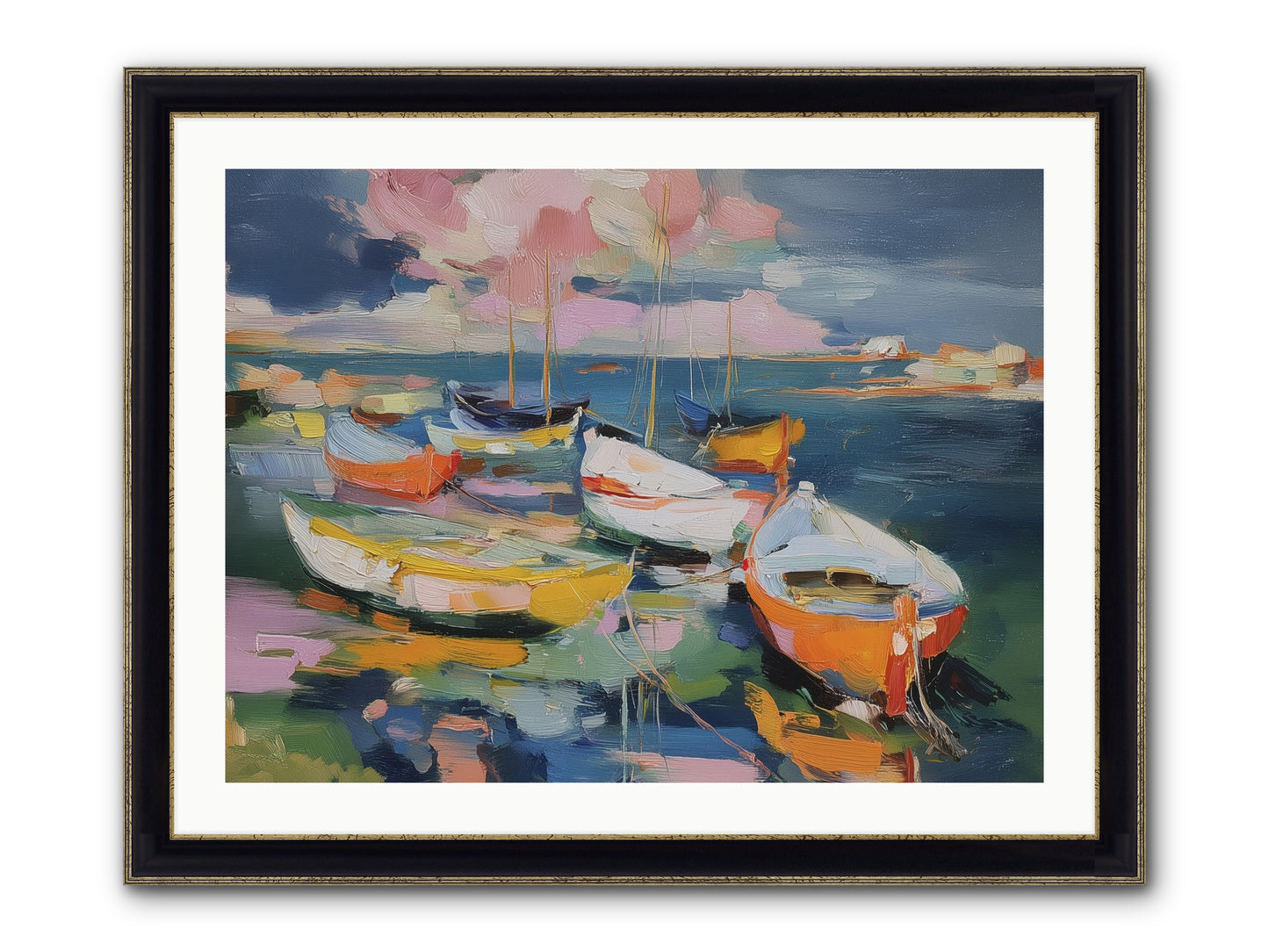 Sunset Symphony Framed Print - Black & Gold 32x24