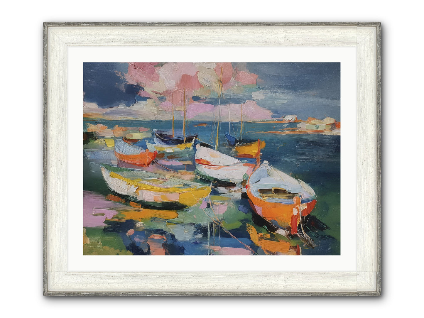 Sunset Symphony Framed Print - Driftwood White 32x24