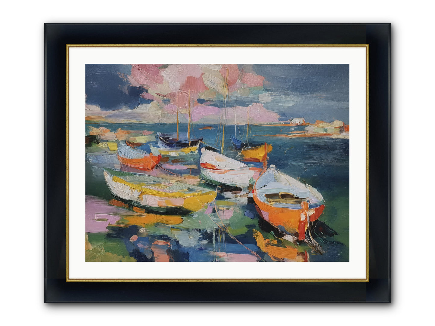Sunset Symphony Framed Print - Wide Black w/Gold 32x24