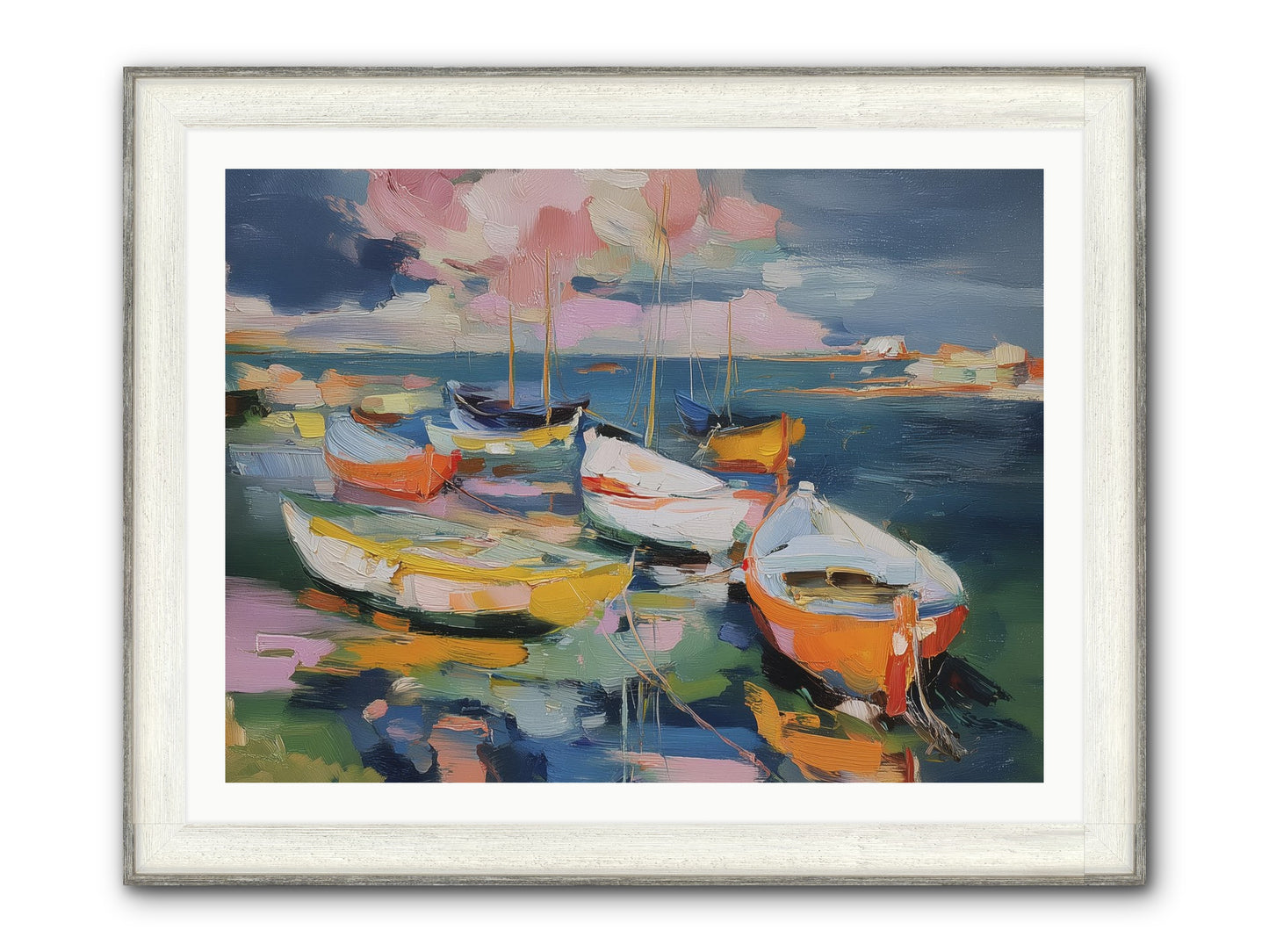 Sunset Symphony Framed Print - Driftwood White 40x30