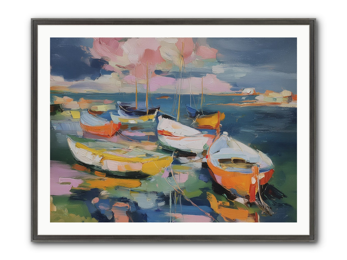 Sunset Symphony Framed Print - Slimwoods Black/Silver 40x30
