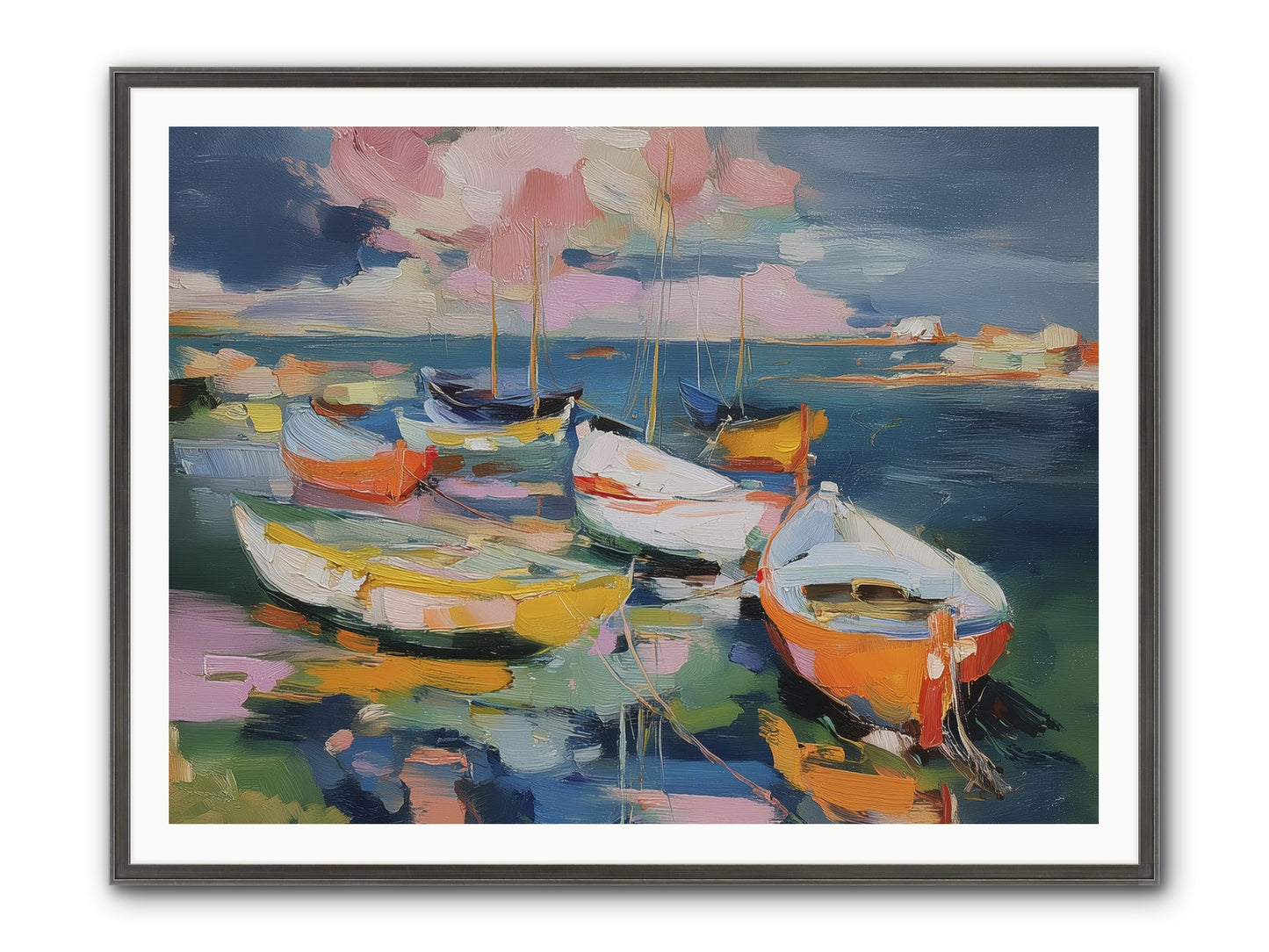 Sunset Symphony Framed Print - Slimwoods Black/Silver 48x36