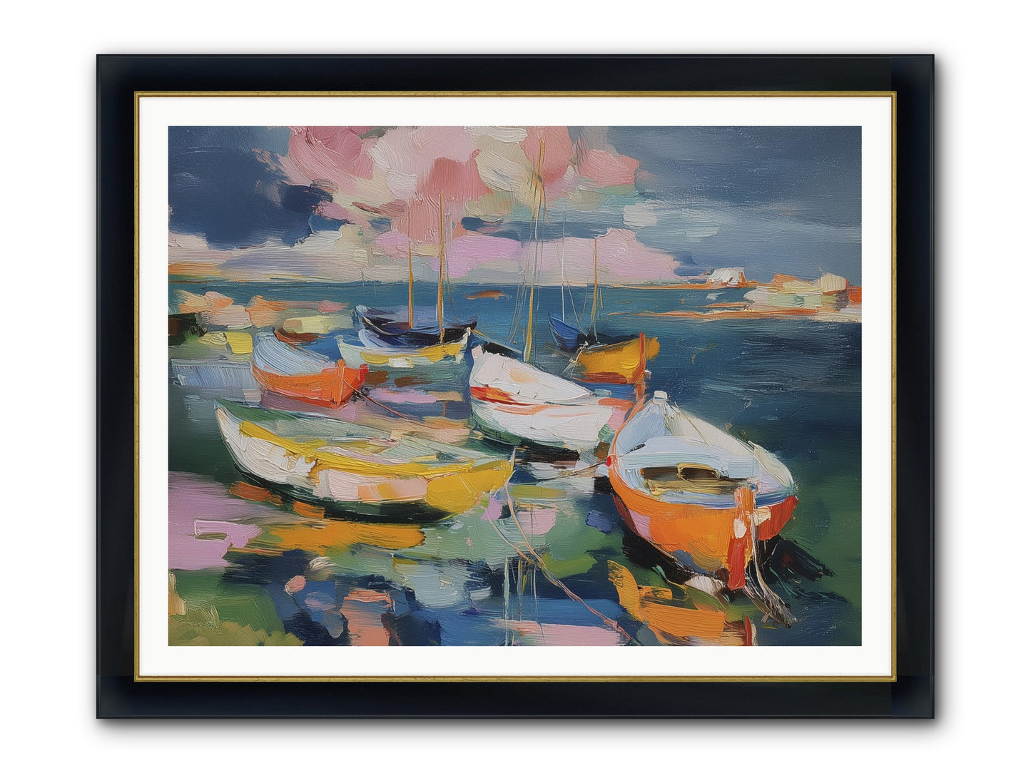 Sunset Symphony Framed Print - Wide Black w/Gold 48x36