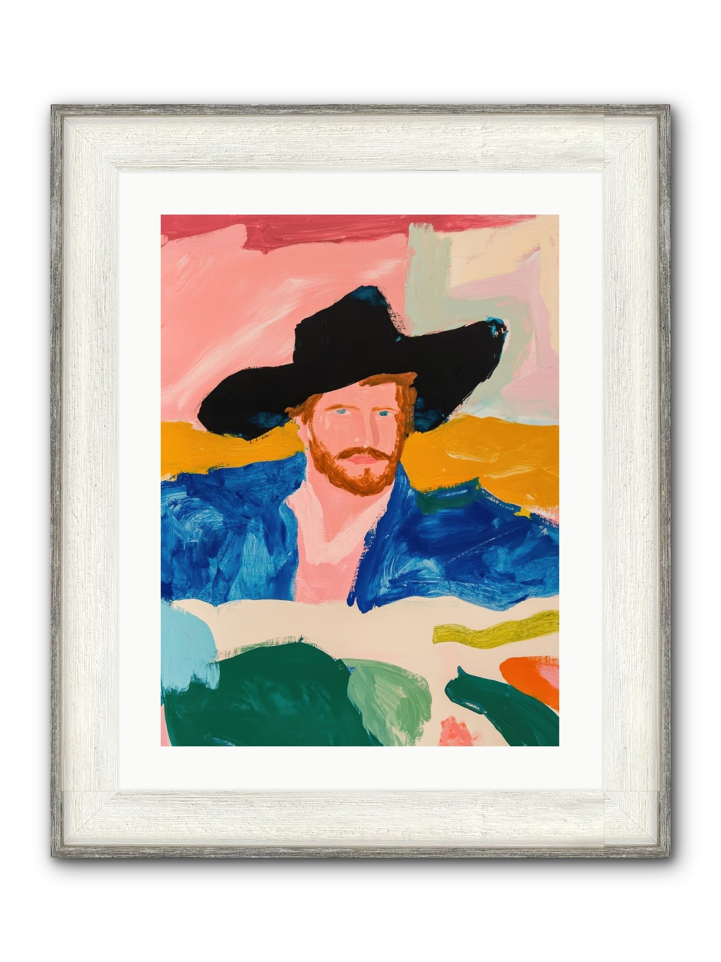 Sunset Wrangler Framed Print - Driftwood White 18x24