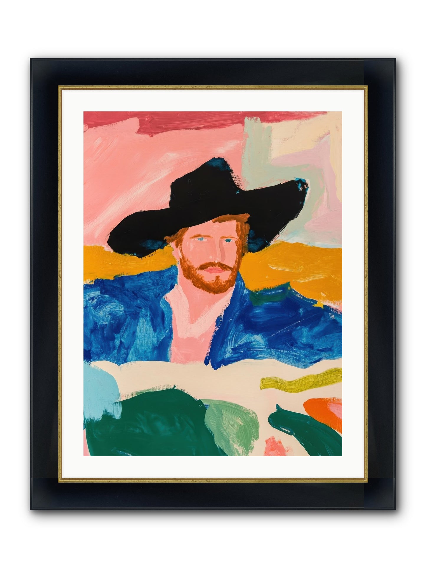 Sunset Wrangler Framed Print - Wide Black w/Gold 24x32