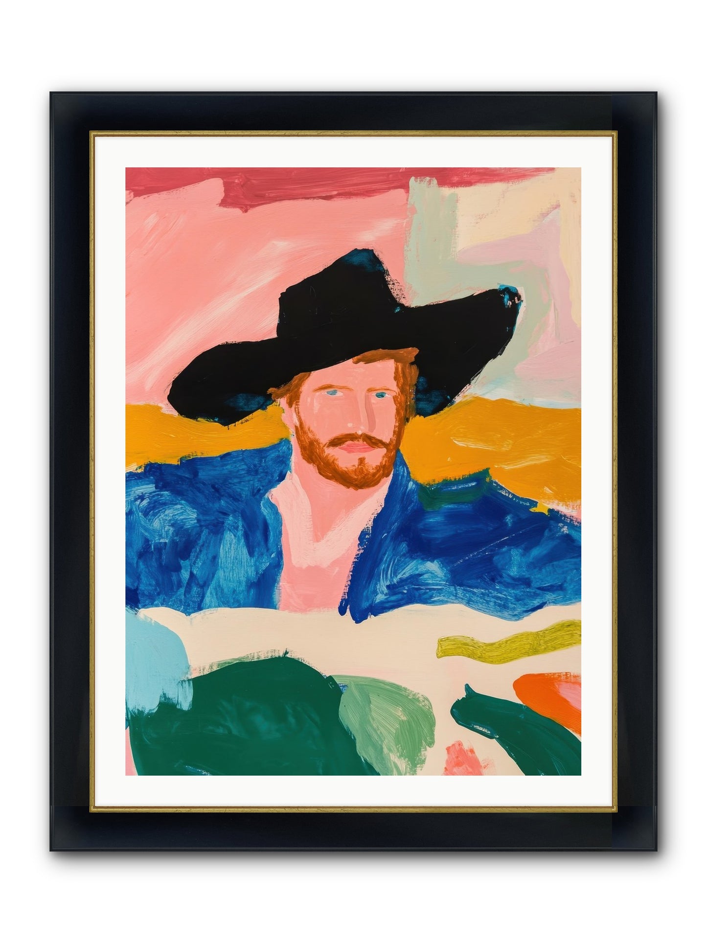Sunset Wrangler Framed Print - Wide Black w/Gold 30x40