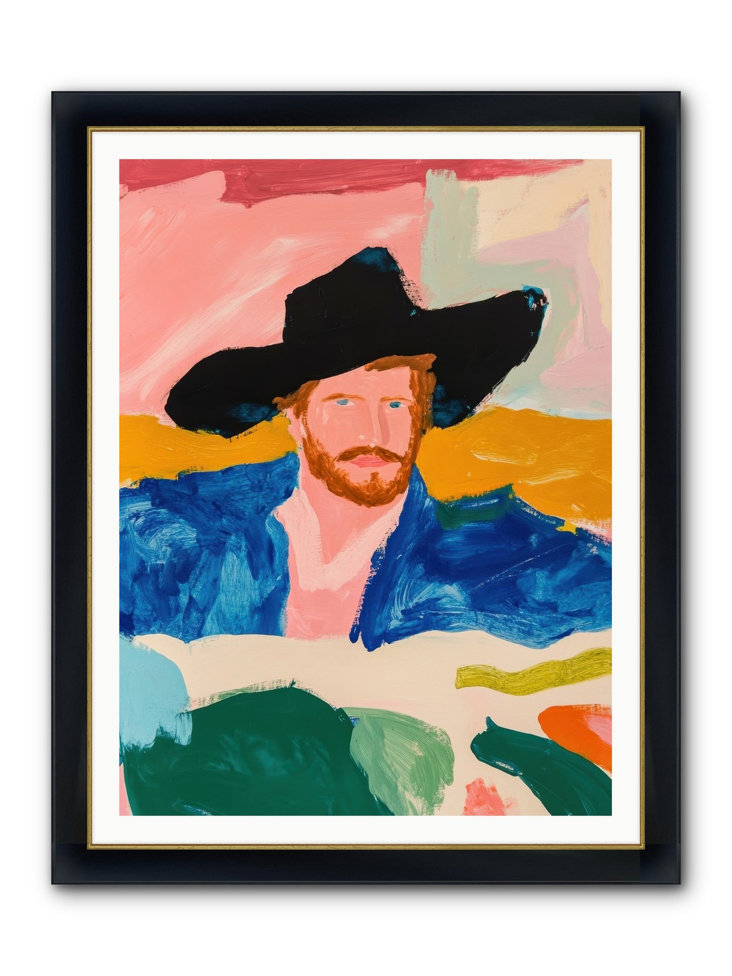 Sunset Wrangler Framed Print - Wide Black w/Gold 36x48