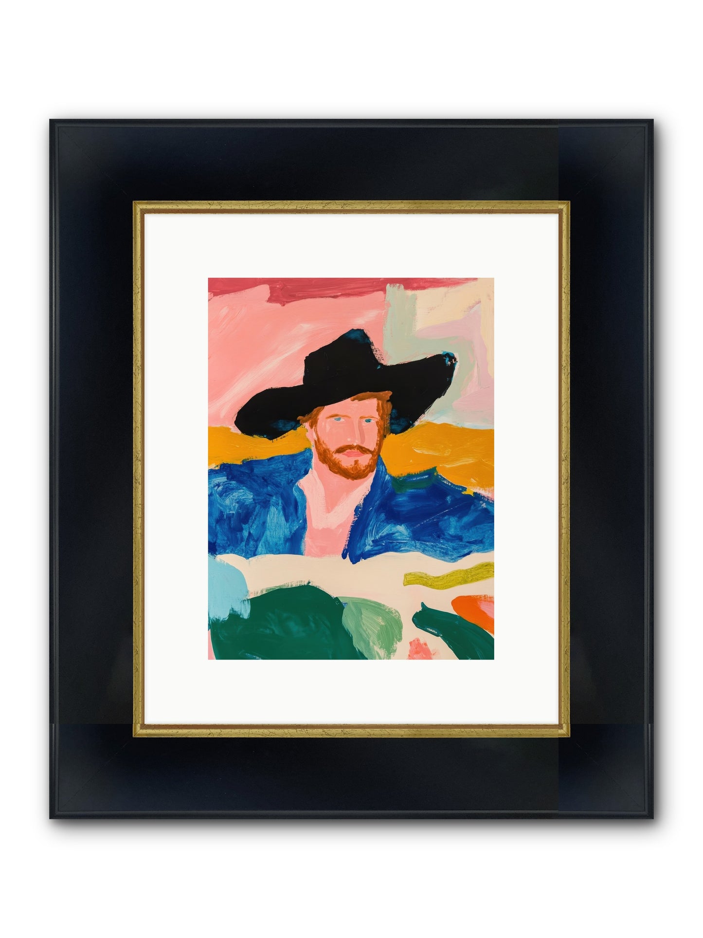 Sunset Wrangler Framed Print - Wide Black w/Gold 9x12