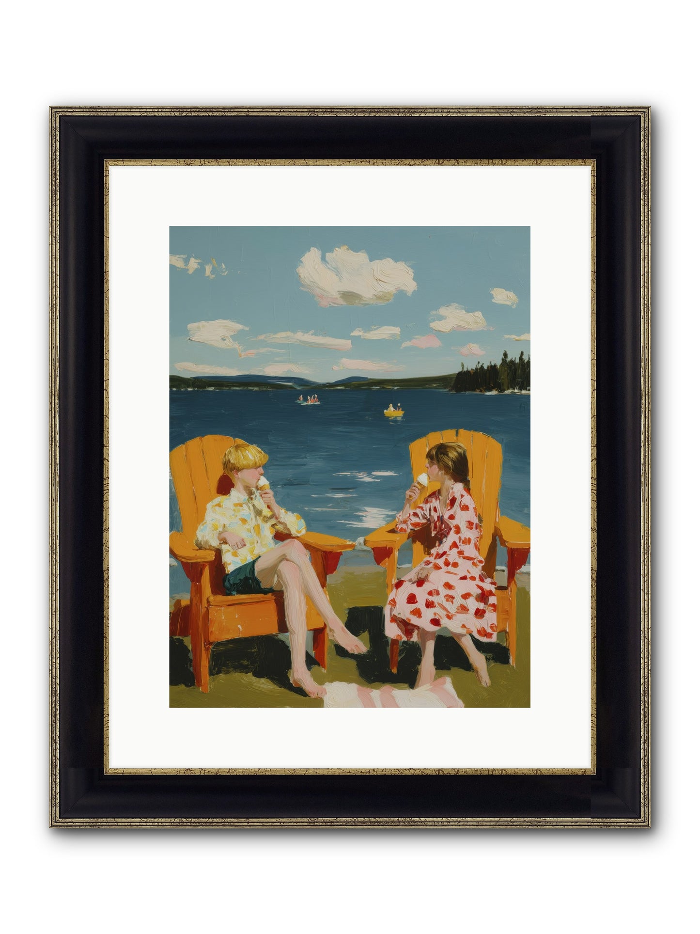 Sunshine Memories Framed Print - Black & Gold 12x16
