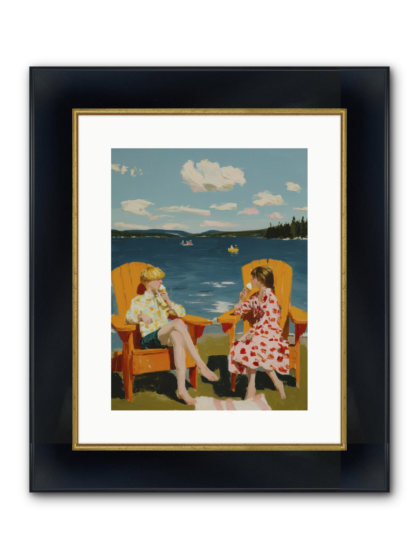 Sunshine Memories Framed Print - Wide Black w/Gold 12x16