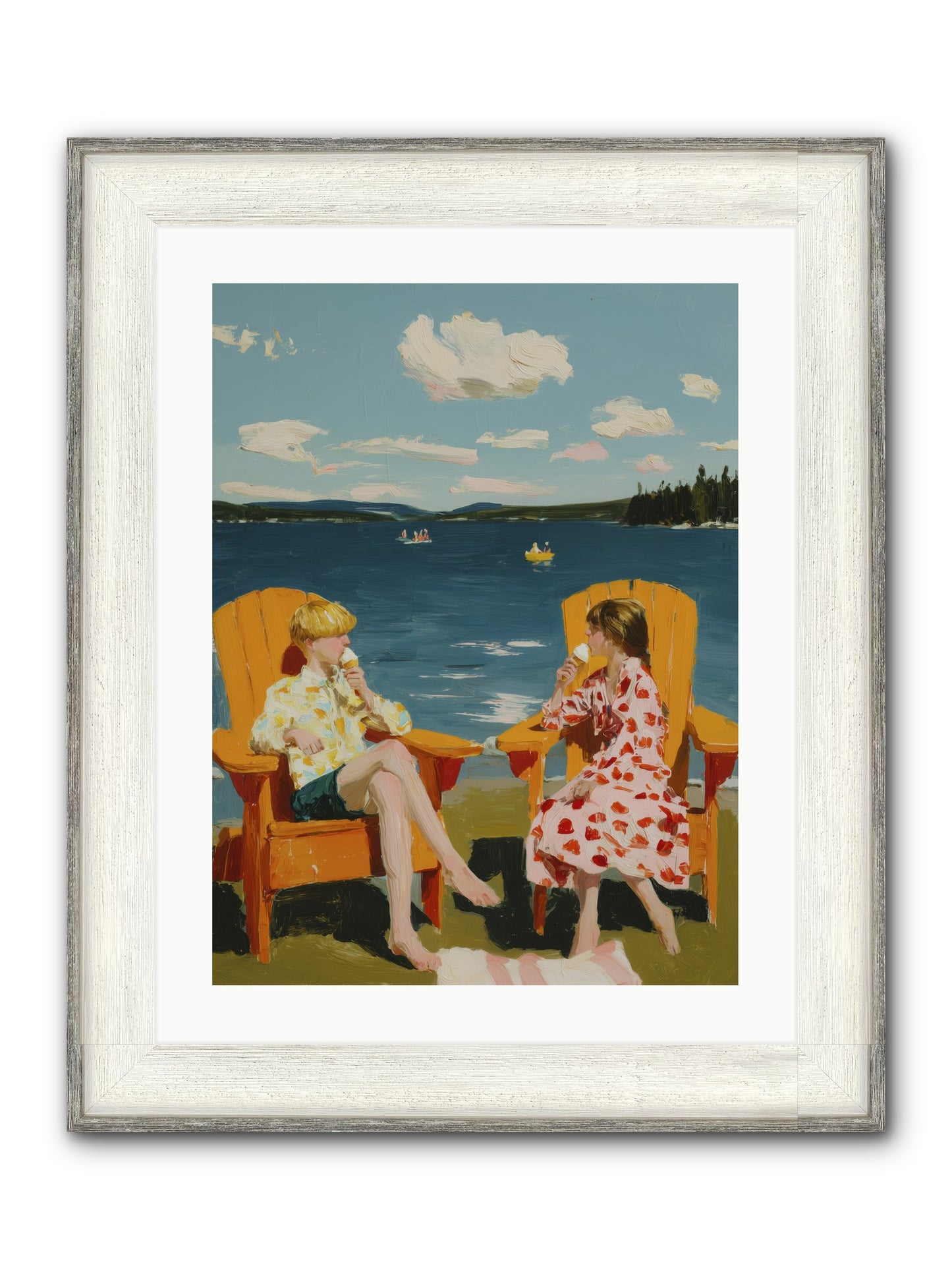 Sunshine Memories Framed Print - Driftwood White 18x24