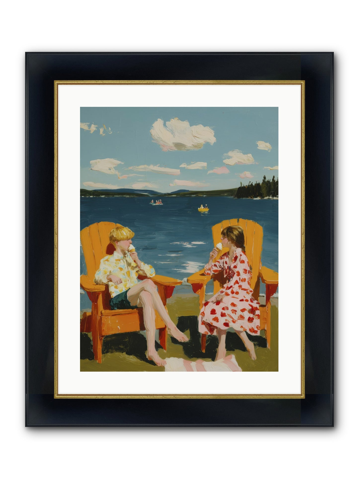 Sunshine Memories Framed Print - Wide Black w/Gold 18x24