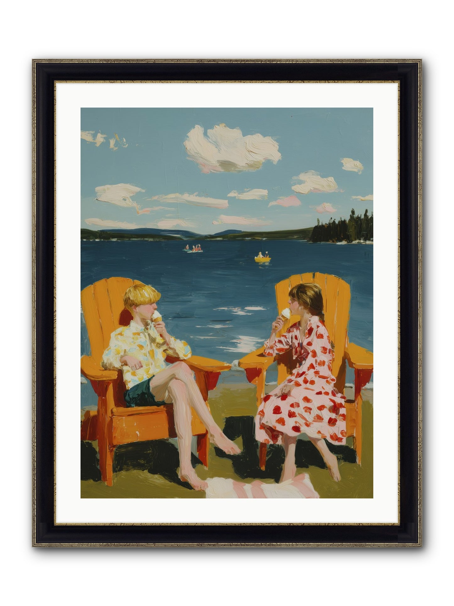 Sunshine Memories Framed Print - Black & Gold 24x32