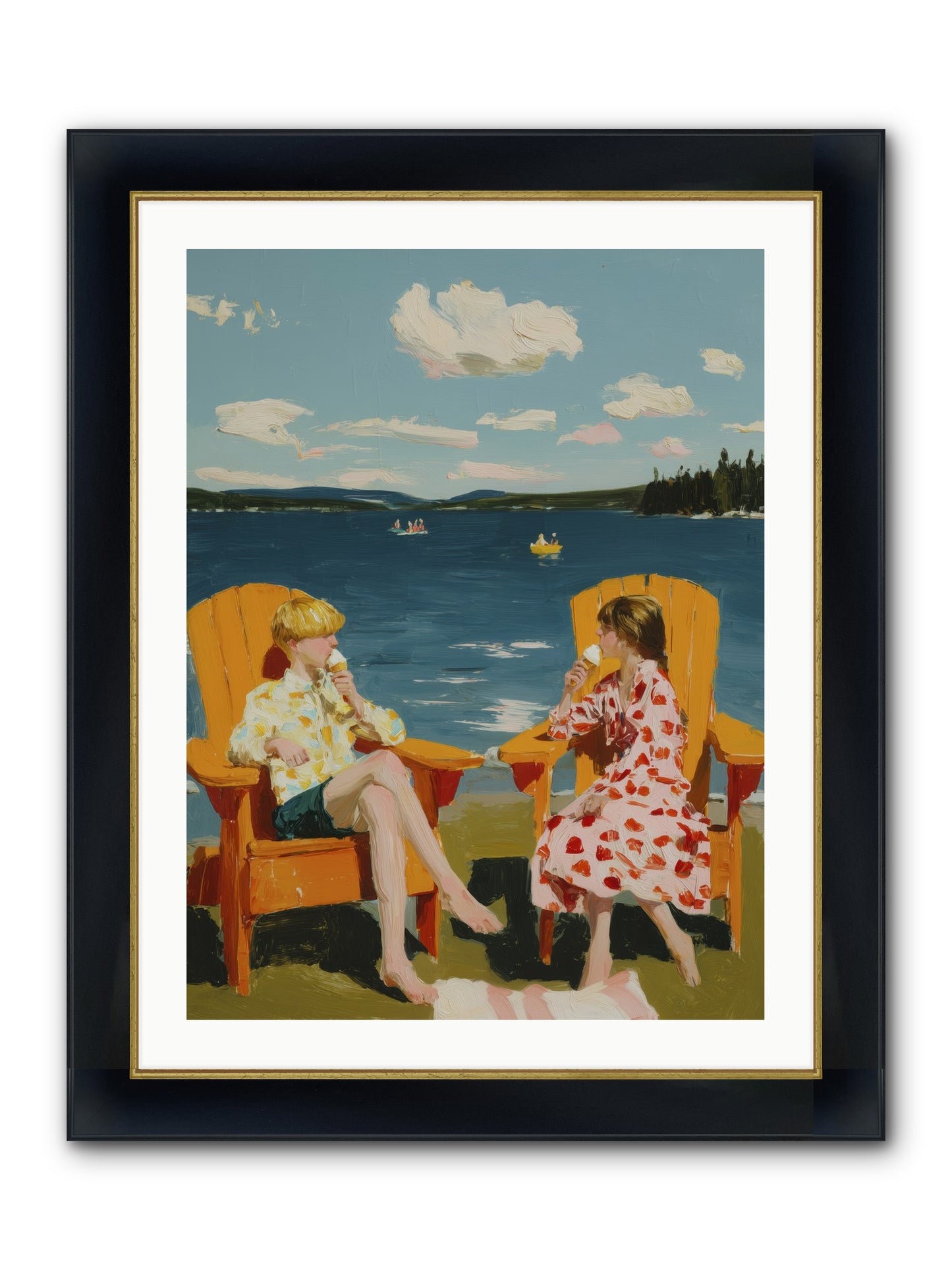 Sunshine Memories Framed Print - Wide Black w/Gold 24x32
