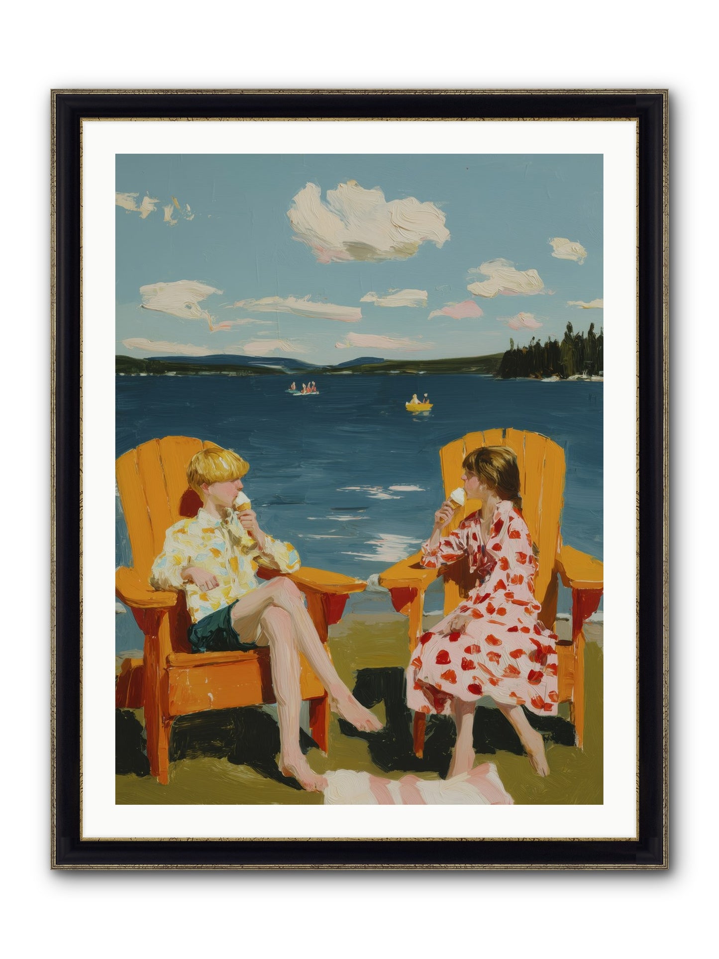 Sunshine Memories Framed Print - Black & Gold 30x40