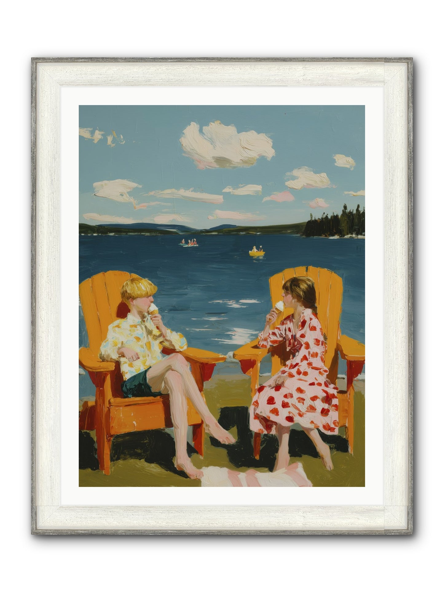 Sunshine Memories Framed Print - Driftwood White 30x40