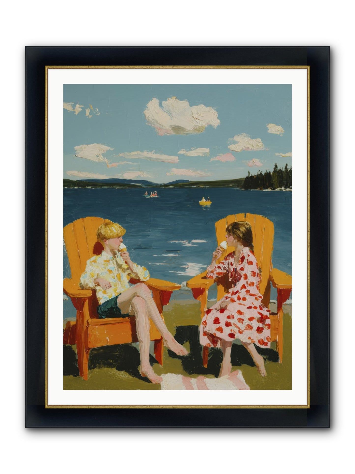 Sunshine Memories Framed Print - Wide Black w/Gold 30x40