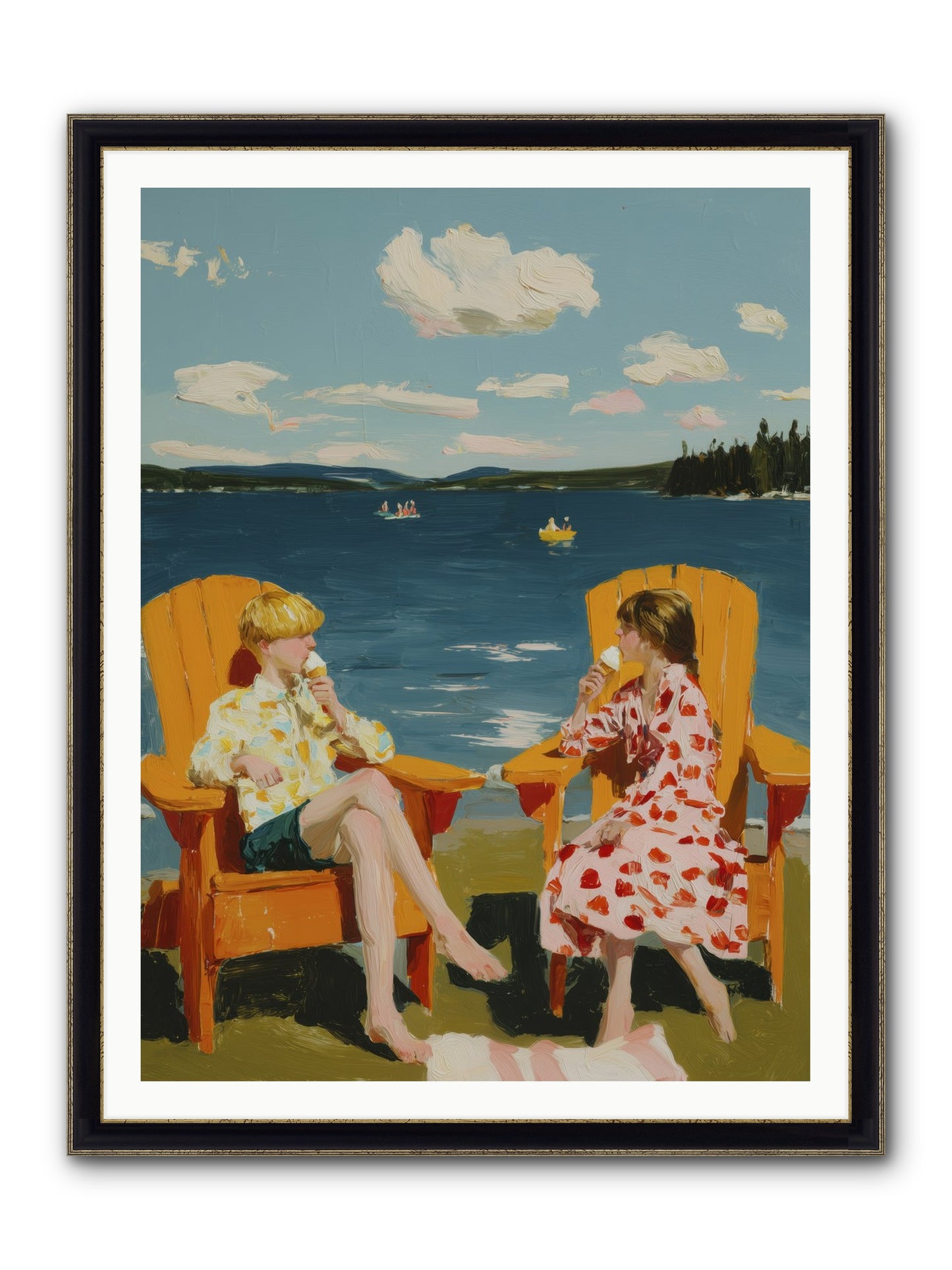 Sunshine Memories Framed Print - Black & Gold 36x48