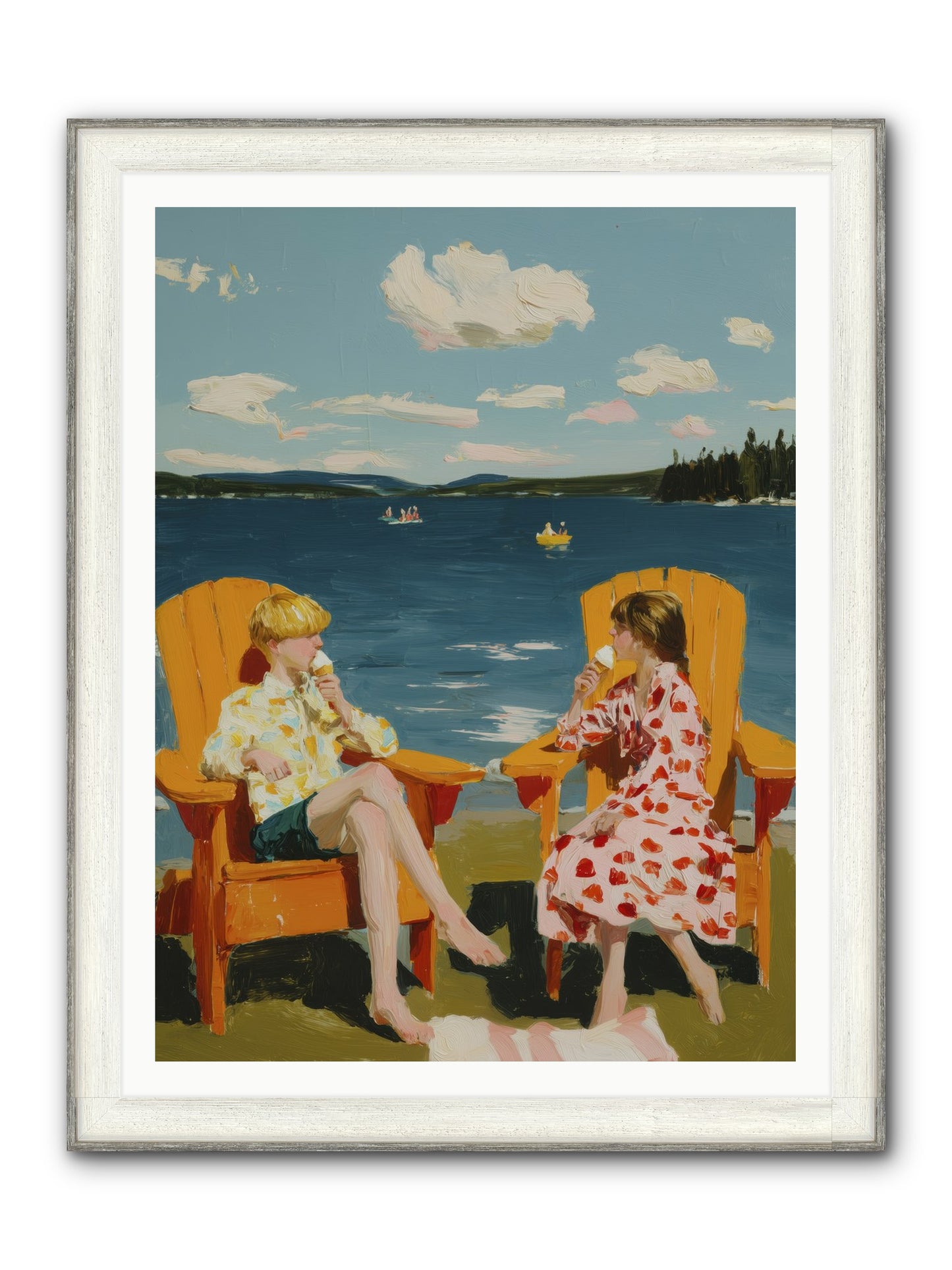 Sunshine Memories Framed Print - Driftwood White 36x48