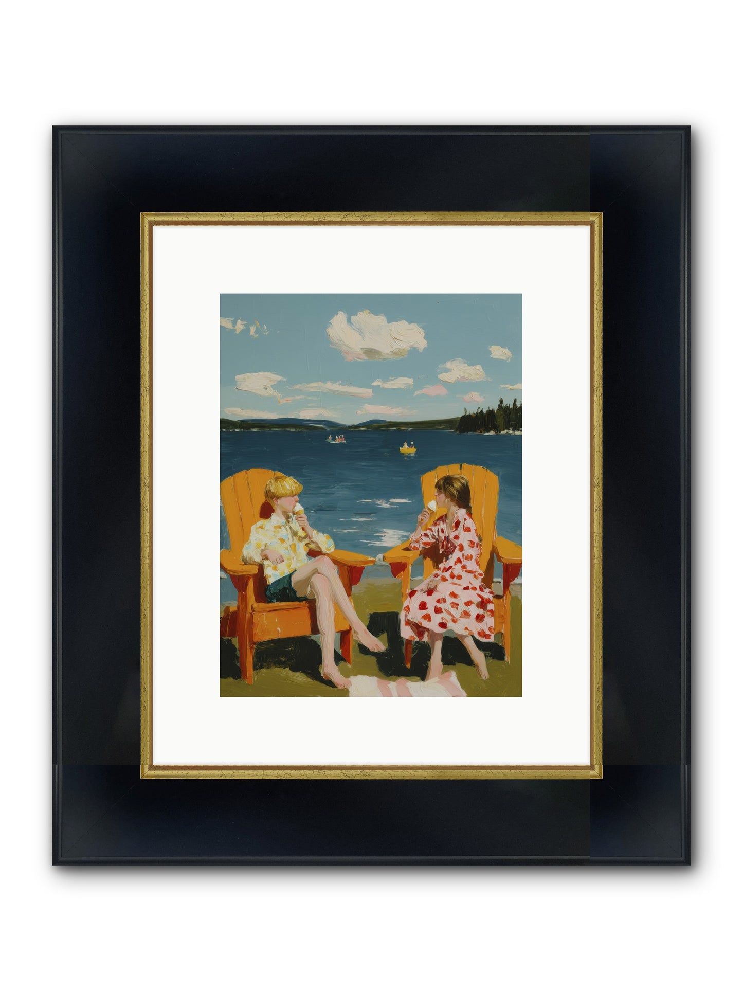 Sunshine Memories Framed Print - Wide Black w/Gold 9x12