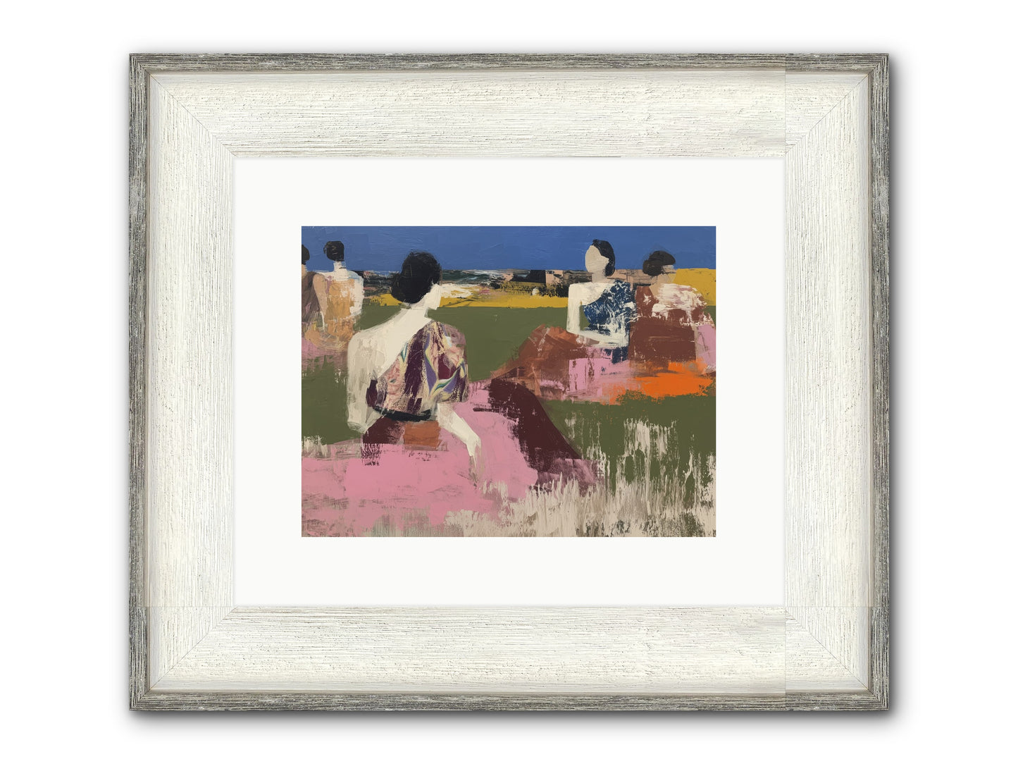 Sunwoven Sisters Framed Print - Driftwood White 12x9