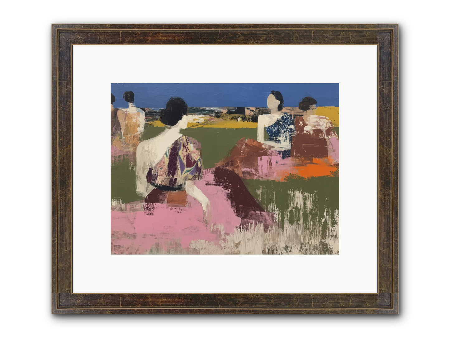 Sunwoven Sisters Framed Print - Slimwoods Black/Gold 12x9