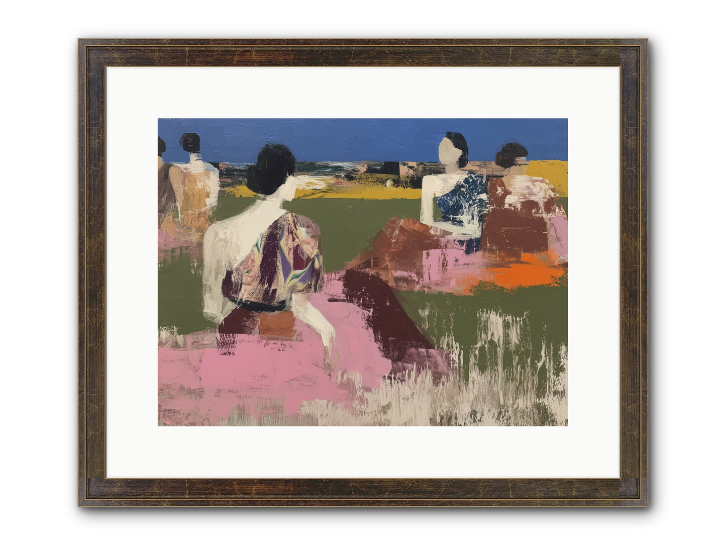 Sunwoven Sisters Framed Print - Slimwoods Black/Gold 16x12