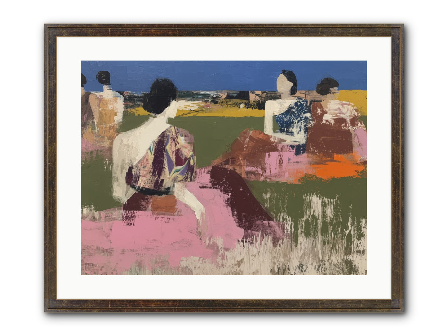 Sunwoven Sisters Framed Print - Slimwoods Black/Gold 24x18