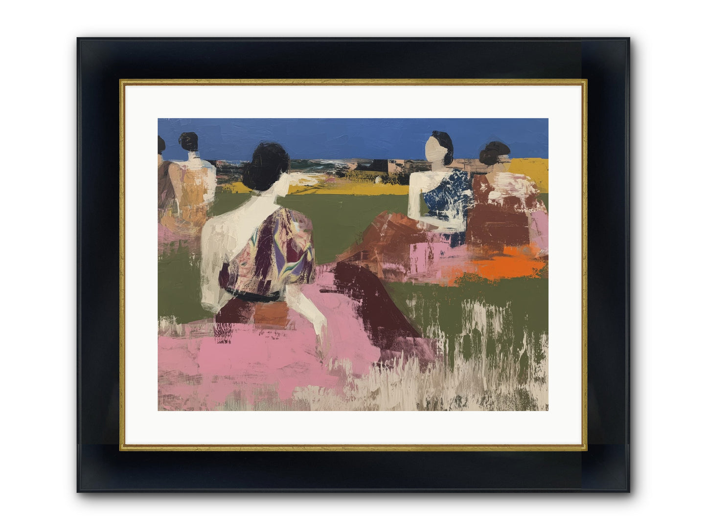 Sunwoven Sisters Framed Print - Wide Black w/Gold 24x18