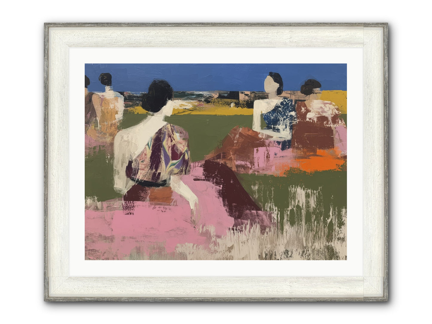 Sunwoven Sisters Framed Print - Driftwood White 32x24