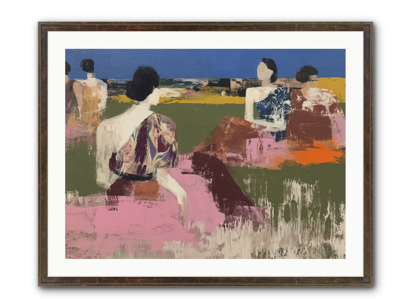 Sunwoven Sisters Framed Print - Slimwoods Black/Gold 32x24