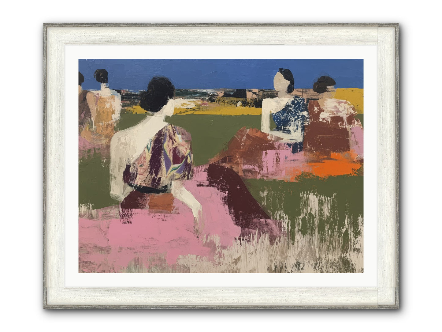 Sunwoven Sisters Framed Print - Driftwood White 40x30