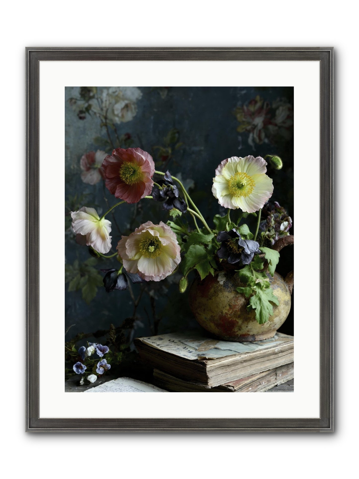 Sur La Jardin Framed Print - Slimwoods Black/Silver 18x24