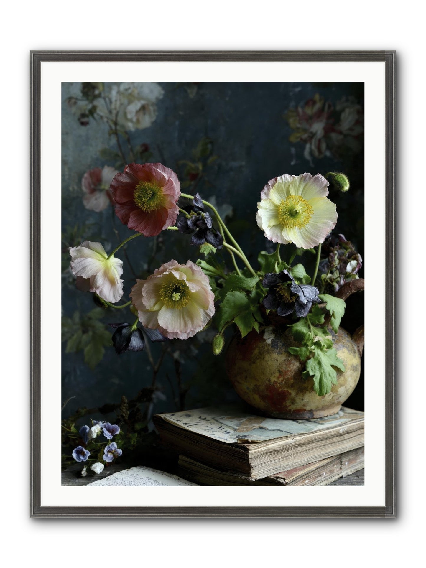 Sur La Jardin Framed Print - Slimwoods Black/Silver 30x40