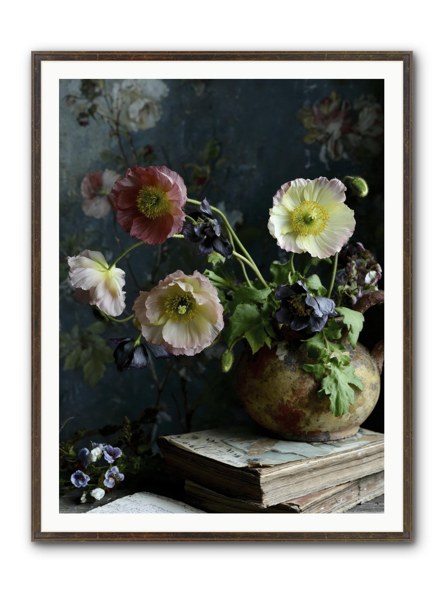 Sur La Jardin Framed Print - Slimwoods Black/Gold 36x48