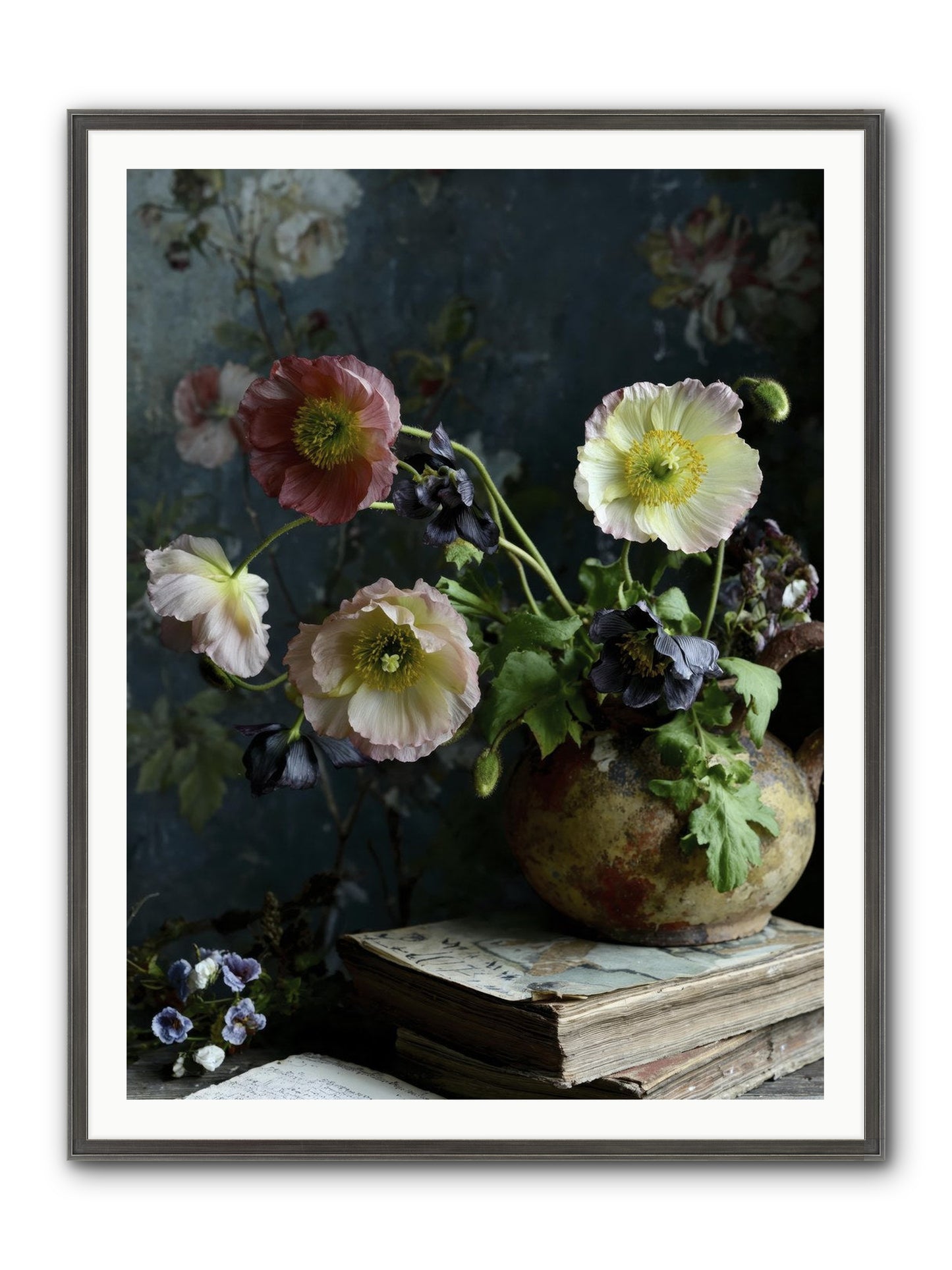 Sur La Jardin Framed Print - Slimwoods Black/Silver 36x48