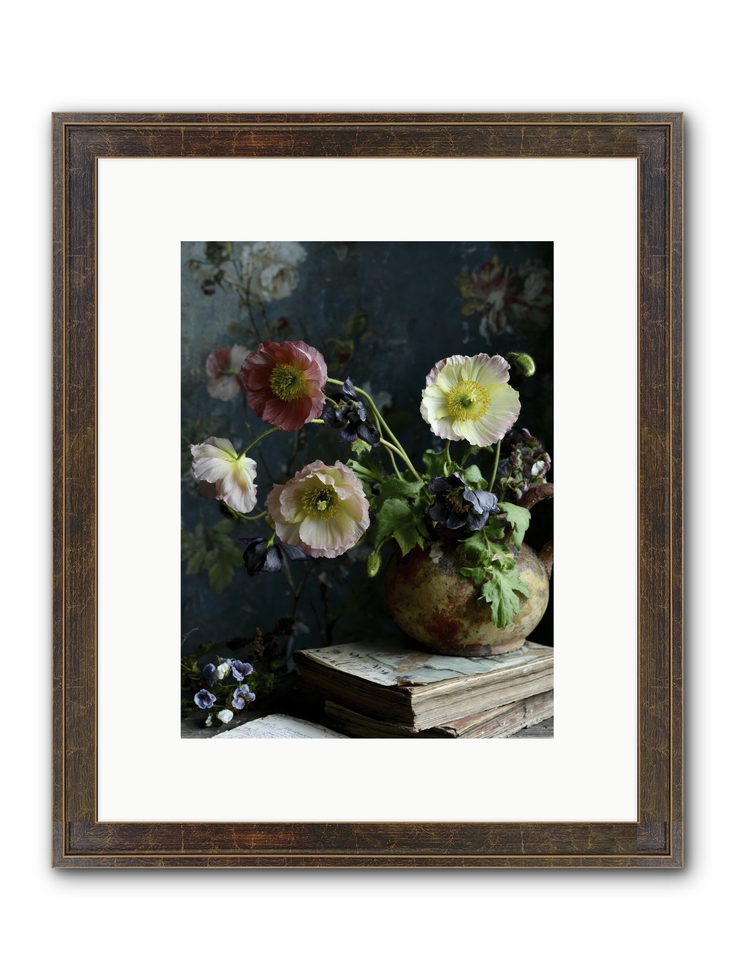 Sur La Jardin Framed Print - Slimwoods Black/Gold 9x12