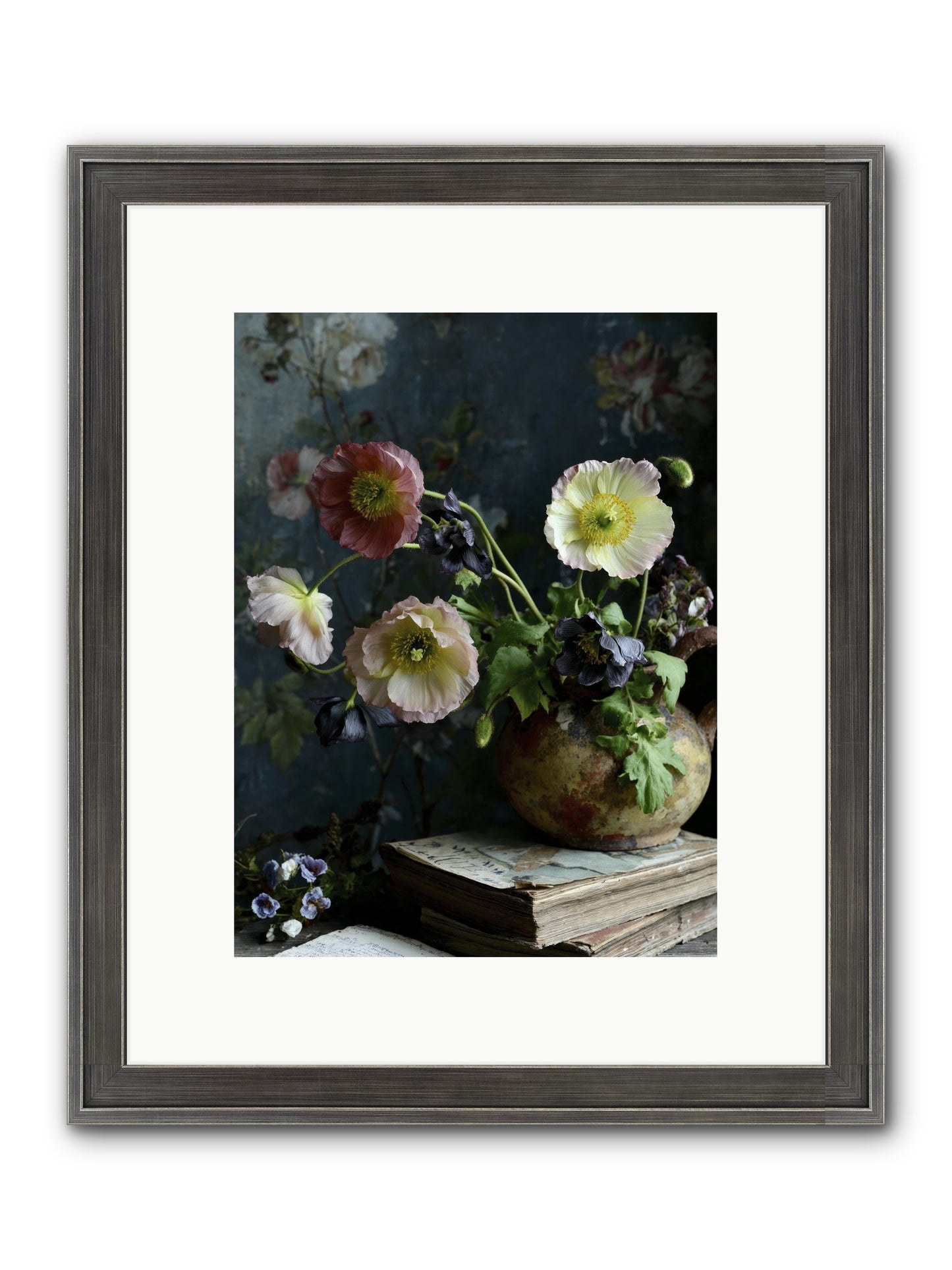 Sur La Jardin Framed Print - Slimwoods Black/Silver 9x12