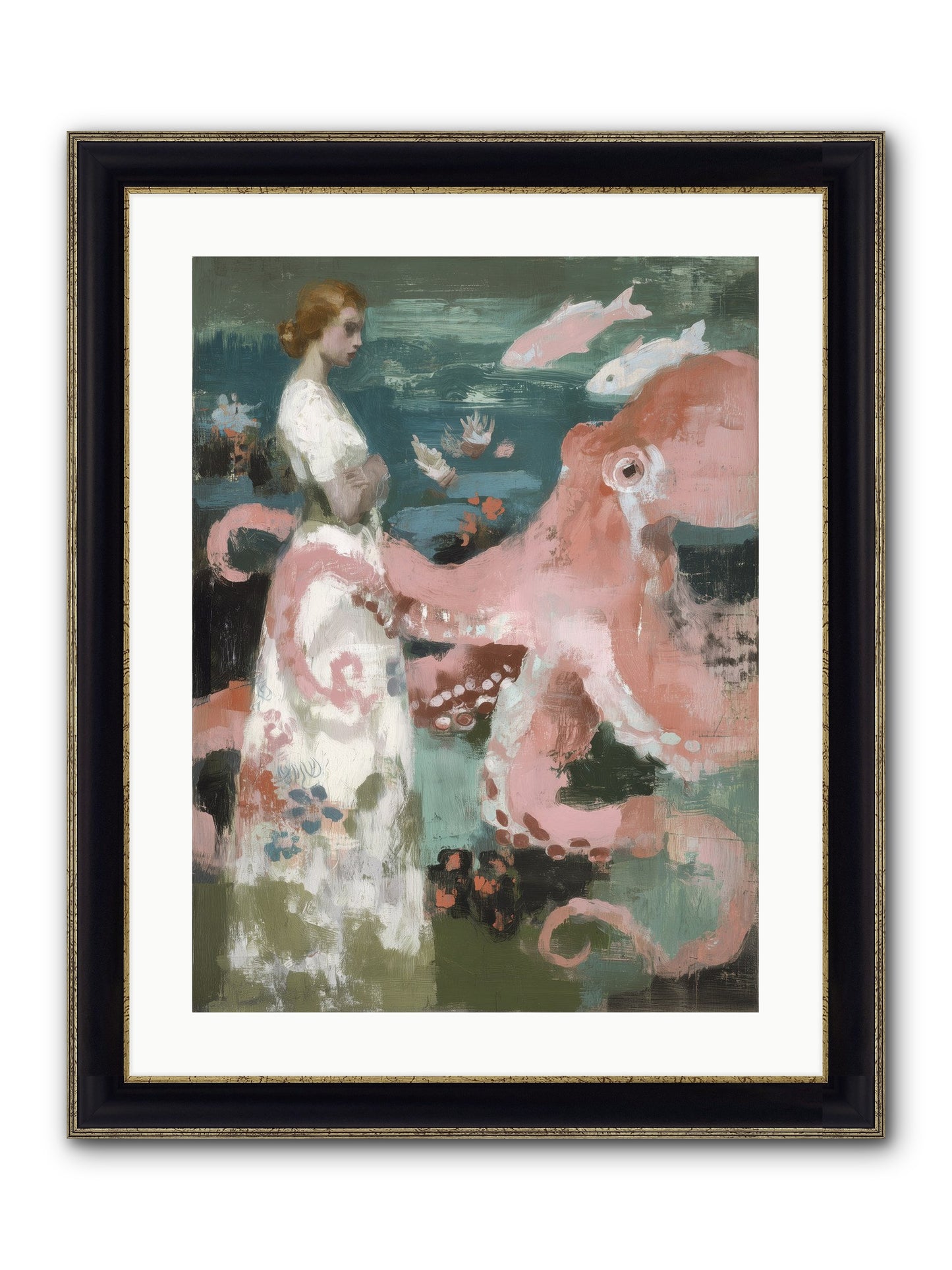 Surface Dreams Framed Print - Black & Gold 18x24