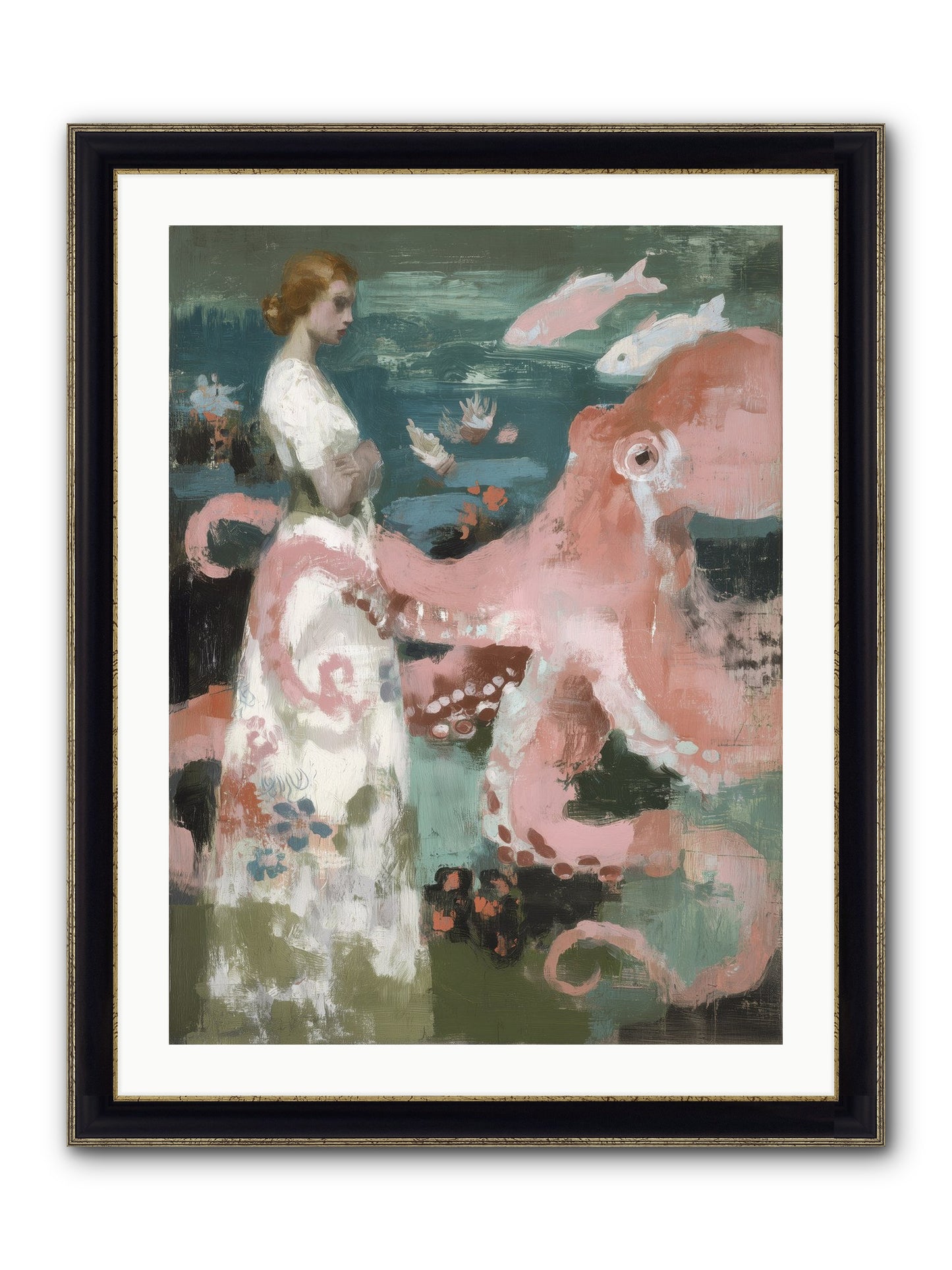 Surface Dreams Framed Print - Black & Gold 24x32