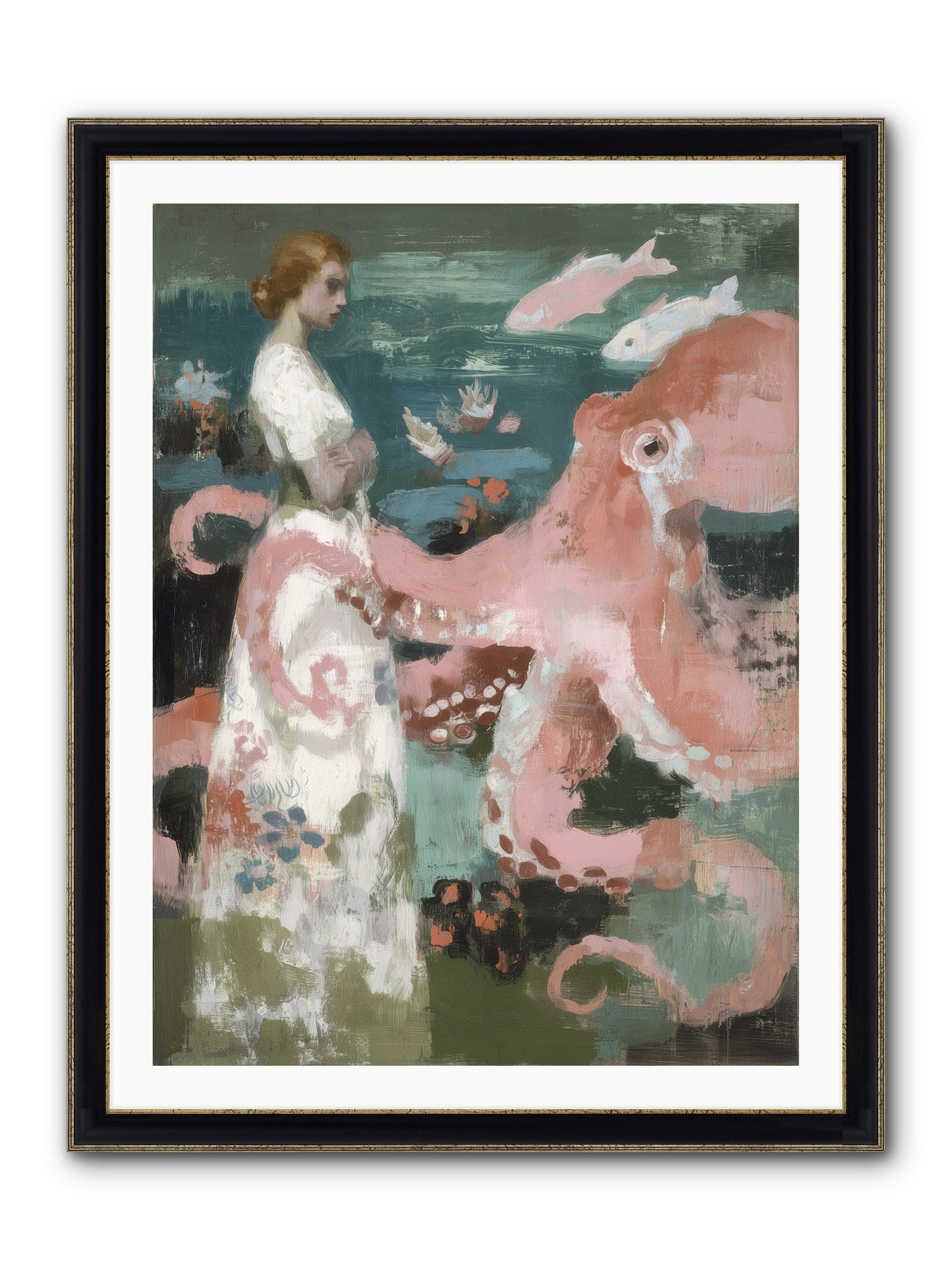 Surface Dreams Framed Print - Black & Gold 30x40